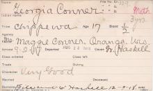 Georgia Conner Student Information Card