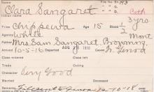 Clara Sangaret Student Information Card