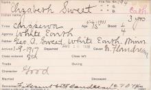 Elizabeth Sweet Student Information Card