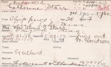 Catherine Starr Student Information Card