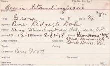 Bessie Standing Bear Student Information Card