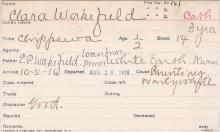 Clara Wakefield Student Information Card