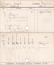 Joseph Bergie Progress Card