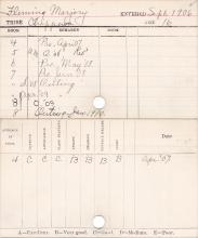 Margery Flemming Progress Card