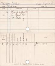 Lillian Mishler Progress Card