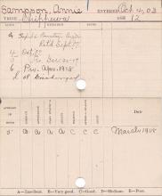Anna Sampson Progress Card