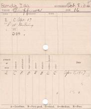 Ida Coon Sands Progress Card