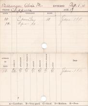 Alice Bellanger Progress Card