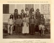 Group of Chiricahua Apaches upon arrival in Carlisle [version 3], 1886