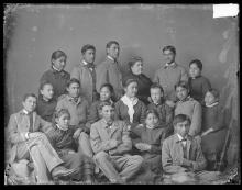 Teacher Mary Hyde and Indian School choir [version 1], 1884