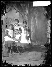 Five young female Osage students [version 1], c.1882