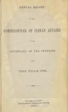 Excerpt from Annual Report of the Commissioner of Indian Affairs, 1884