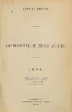 Excerpt from Annual Report of the Commissioner of Indian Affairs, 1894
