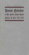 Calendar of the Carlisle Indian School, 1909-1910