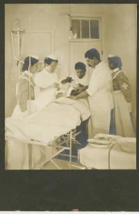 Training of student nurses in school hospital, c.1910