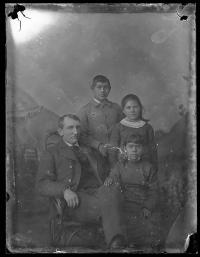 Richard Henry Pratt with three young students, c.1881