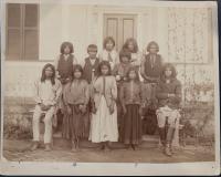 Group of Chiricahua Apaches upon arrival in Carlisle [version 2], 1886