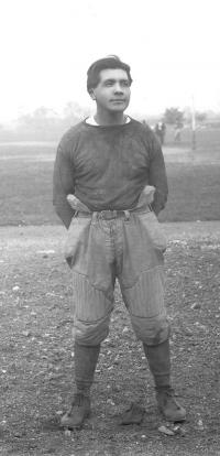 Elmer Busch in football uniform, c.1911