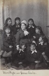 Teacher Mary Hyde and eight female students [version 2], c.1880