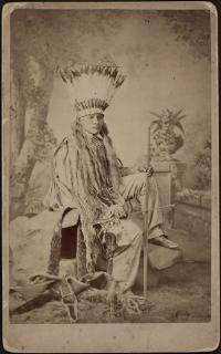 White Buffalo in headdress with bow and arrow (pose #1) [version 1], 1881