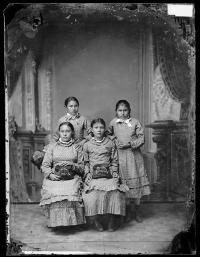 Lucy Black Shortnose, Anna Laura, Justine La Framboise, and Nancy Renville [version 1], c.1880