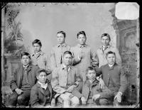Seven male Pawnee students, 1881