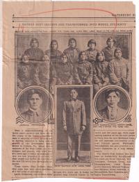 "Savage Hopi Indians are Transformed into Model Students," c.1910