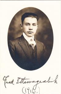 Fred Ettawageshik, 1916