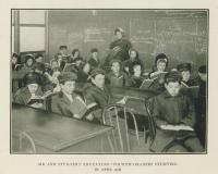 Fourth Graders Studying in Open Air