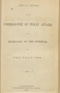 Excerpt from Annual Report of the Commissioner of Indian Affairs, 1882