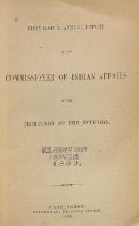 Excerpt from Annual Report of the Commissioner of Indian Affairs, 1889
