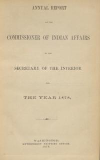 Excerpt from Annual Report of the Commissioner of Indian Affairs, 1878