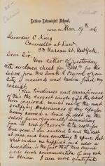 Letter from Richard H. Pratt to Gerardus C. King, March 19, 1886