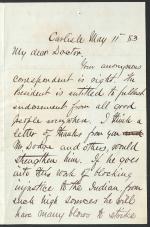 Letter from Richard H. Pratt to Cornelius R. Agnew, May 11, 1883