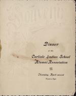 Carlisle Indian School Alumni Association Dinner Program, 1908