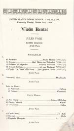 Violin Recital Program, 1914