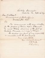 Letter About Drawings of Carlisle Barracks