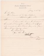 Cover Letter for Descriptive Statement of Students from Pine Ridge Agency, 1889