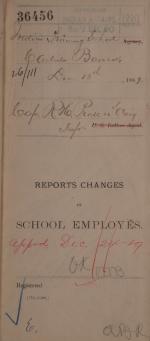Descriptive Statement of Changes in School Employees, December 1889