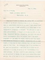 Pratt Letter regarding Band at World's Columbian Exposition Pratt Letter regarding Band at World's Columbian Exposition
