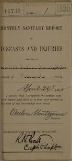 Monthly Sanitary Report of Diseases and Injuries, March 1895
