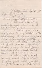 Pratt Forwards Letter from Minnie Yandell Requesting Position