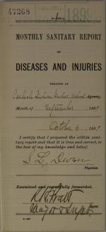 Monthly Sanitary Report of Diseases and Injuries, September 1899