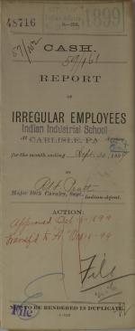Report of Irregular Employees, September 1899