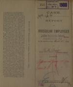 Report of Irregular Employees, December 1899