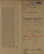 Report of Irregular Employees, February 1900