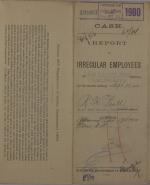 Report of Irregular Employees, September 1900