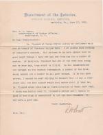 Pratt Forwards Letter Regarding Appointment of Chauncey Yellow Robe