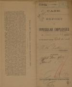 Report of Irregular Employees, October 1902