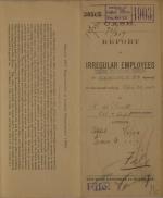 Report of Irregular Employees, April 1903